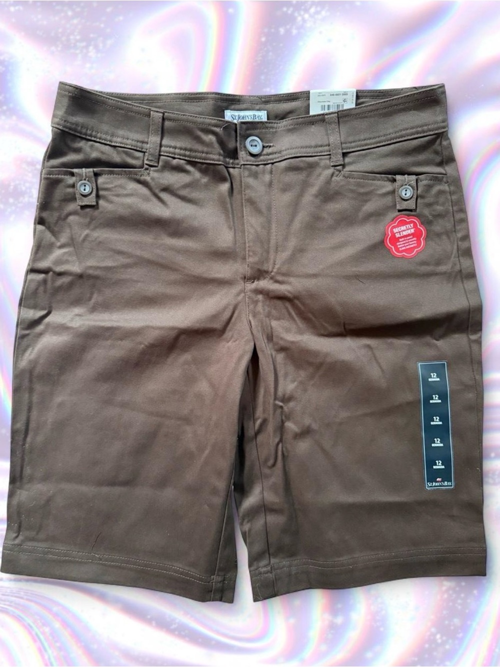 St. John's Bay Dark Brown Bermuda Shorts